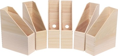 6er-Pack Stehsammler aus Holz von VBS Box Steh-Ordner mit Griffloch