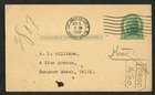 1932 Los Angeles to Hermosa Beach CA Postal Card Title Escrow Great Depression