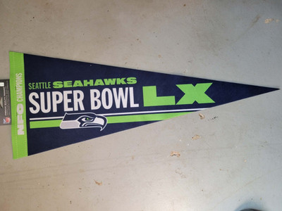 Seattle Seahawks 60 LX Official Super Bowl  NFC Champions 12x30 Premium Pennant