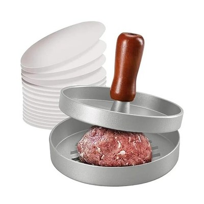 Aluminiumlegierung Burger Presse Patty Maker Antihaftbeschichtet mit 100 Papieren.
