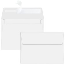 50 PCS White A7 5x7 Inch Square Flap Self Seal Envelopes Wedding Invitation