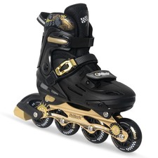 Nattork Kids Inline Skates Golden Size 7-10 Light Up Wheels