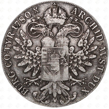 1780 Austria Maria Theresa Thaler Restrike Coin – H#60 – c1960s – Silver