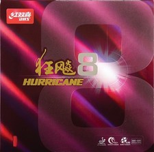 DHS Hurricane 8 Table Tennis Rubber Red 39-2.15