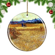Van Gogh Arles View From The Wheat Field Christmas ornament city travel souvenir