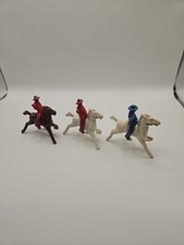 Vintage Bergen Style Toys Horses And Riders Plastic Used Lot Cowboys Ber 4