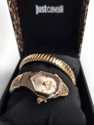 Just Cavalli Armbanduhr Snake Schlange Roségold Damenuhr Edelstahl - Bild 1 von 4