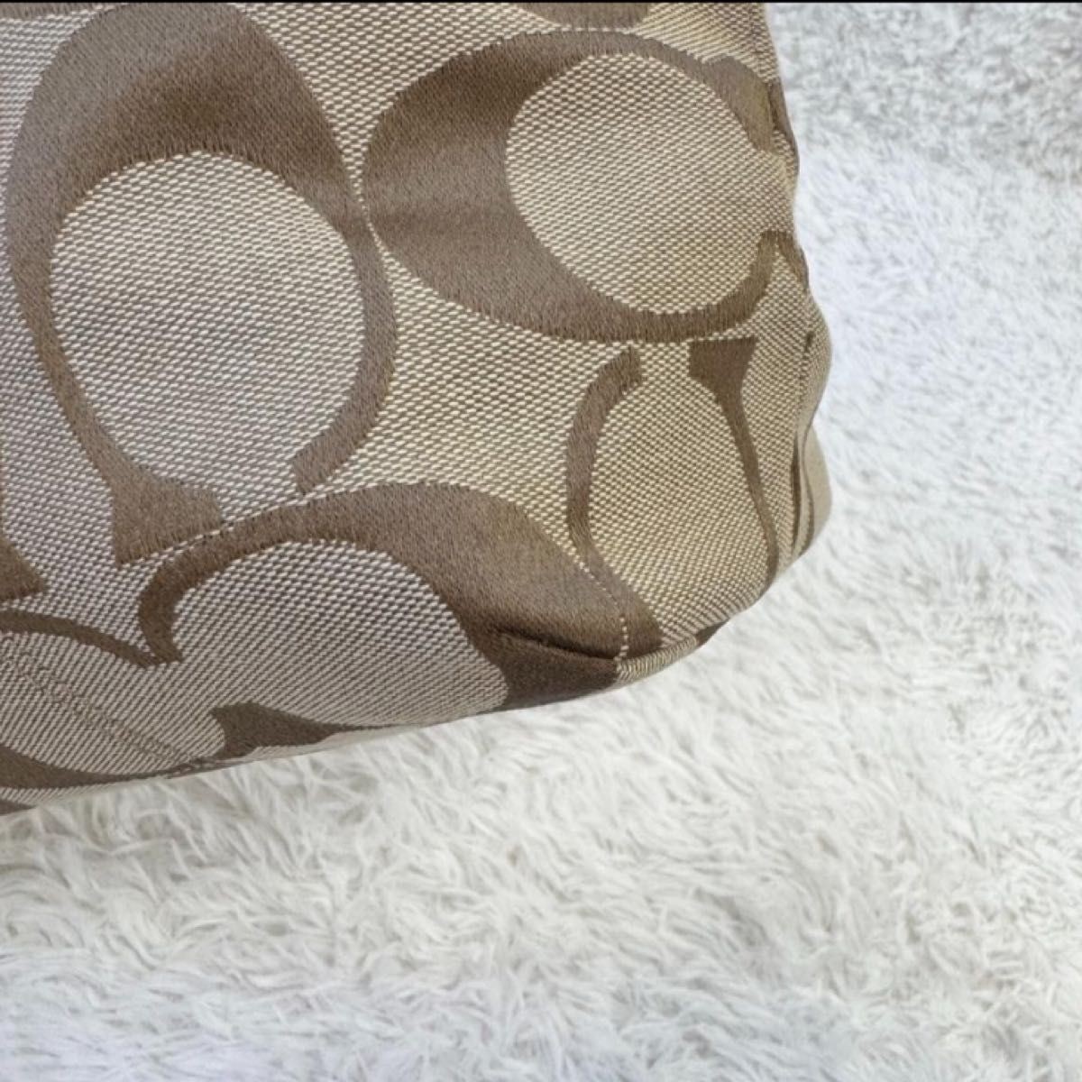 COACH Signature 2way Shoulder Bag Handbag Pink Beige Multi storage A4 11a thumbnail 20