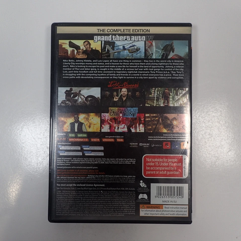 Grand Theft Auto 4 GTA IV PC Game Windows Complete w/Manual AUS PAL - Image 2 of 3