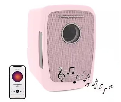 Frigidaire 9-Can/6L Retro Mini Fridge with Bluetooth in Pink EFMIS176-PINK