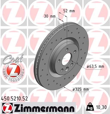 2x BRAKE DISC 450.5210.52 FOR LAND ROVER DISCOVERY/SPORT/VAN RANGE/EVOQUE 2.0L - Picture 2 of 8