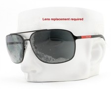 Prada Linea Rossa Sunglasses SPS 54O 1BO-5Z1 Shiny Black Metal No Case Blemish
