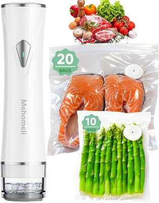 Compact Vacuum Sealer for Food (Vacuum Sealer Machine + 30 Reusable