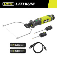 USB Lithium Hot Wire Foam Cutter Kit with 2.0 Ah Battery, Charging Cable, and US