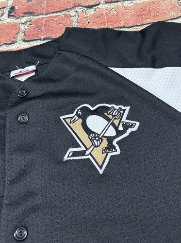 Vintage Pittsburgh Penguins Majestic 90s Y2K Baseball Jersey Men’s XL USA NHL - Picture 7 of 8