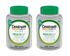 2 pk Centrum Silver Multivitamin for Adults 50 Plus 220 Count Heart/Brain Health