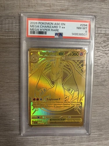 2026 POKEMON ASC EN-ASCENDED HEROES MEGA HYPER RARE MEGA CHARIZARD Y EX PSA 8
