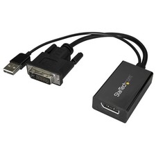 StarTech DVI2DP2 DVI to DisplayPort Adapter USB Power 1920x1200