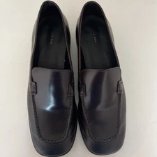 THE ROW Mensy Leather Loafer Bordeaux Burgundy / Dark Brown  / Size 38