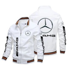 Mercedes AMG Men's printed Jacket Faux Windproof Thick Winter Coat UK Shipping