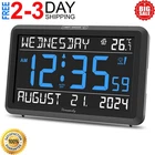 Digital Clock with Date and Day of Week for Seniors - Colorful Large Display