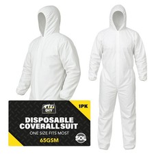 1-20PK Disposable Coveralls Overalls Boiler Suit Paper Protective White Painter