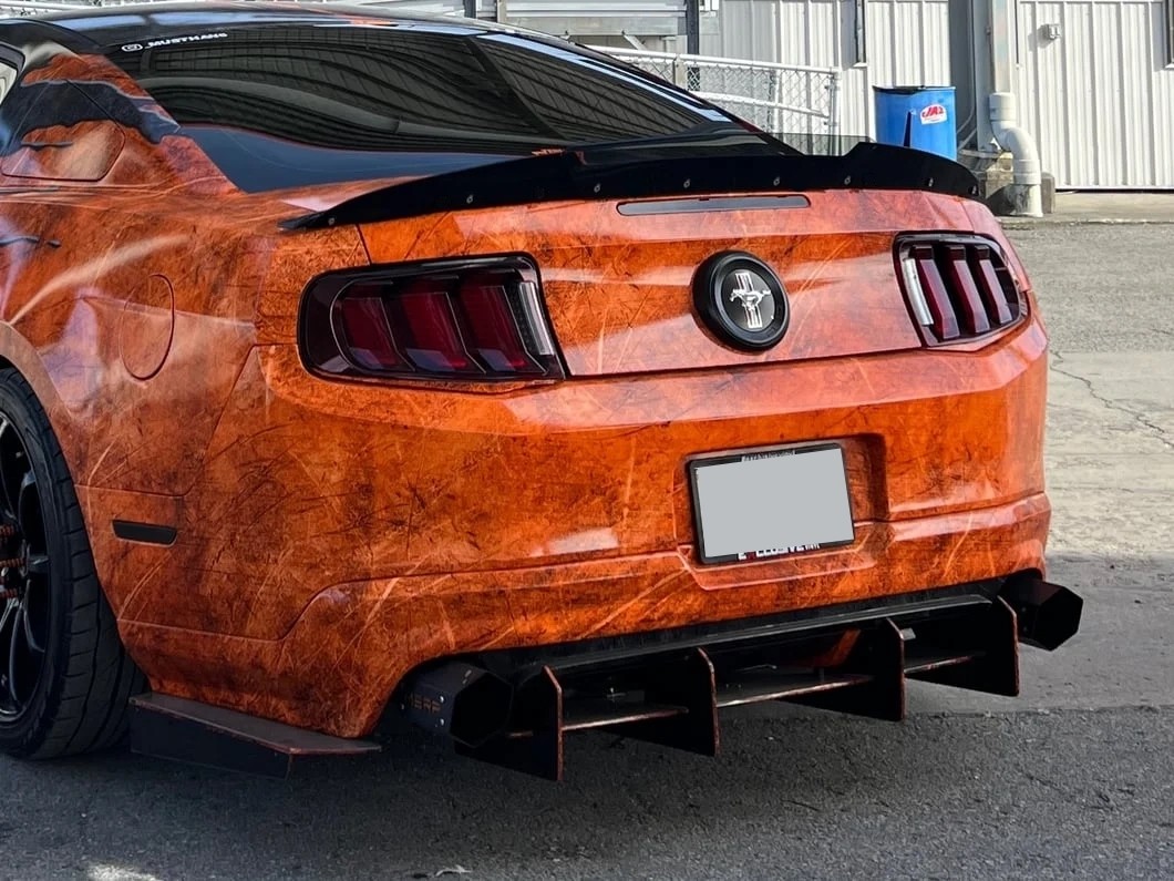 Fit 10-14 Ford GT Mustang 2 Pcs Black Decklid Gurney Flap Spoiler Wickerbill 