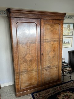Walnut Wardrobe Antique With Hanging Space Plus Drawer