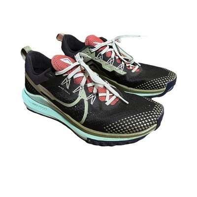 Nike Mens Sz 9 Pegasus React Trail 4 Running Shoes Black Mint  DJ6158-004