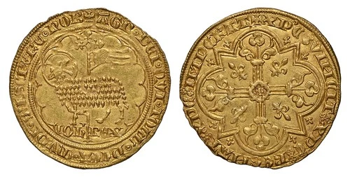 FRANCE. Jean II Le Bon (1350-64) AV Mouton d'Or. NGC MS62 Fr.-280; Duplessy 291