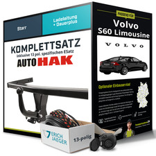 Für VOLVO S60 Limousine I Typ 384 Anhängerkupplung starr +eSatz 13pol 04-10 Kit
