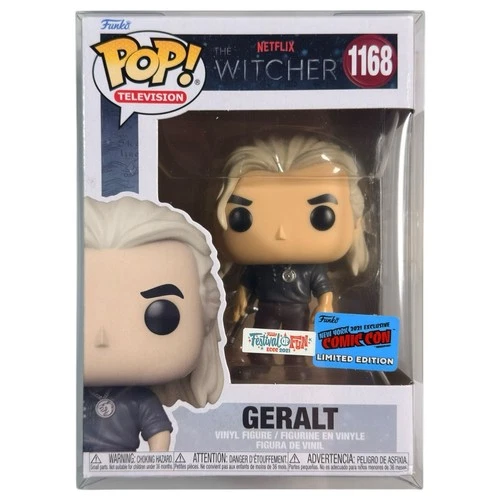 Funko Pop Geralt #1168 The Witcher NYCC Festival of Fun Exclusive Sticker Rare
