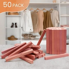 50PCS Cedar Sticks 100% Aromatic Red Cedar Blocks for Closet Storage Wardrobe