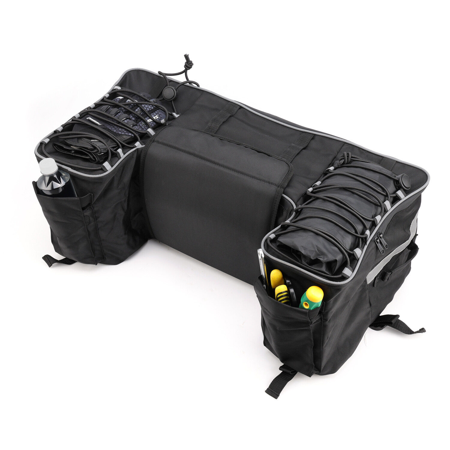 ATV Rear Seat Bag Padded Bottom Support Storage Bag Rack For Honda Sportsman 450