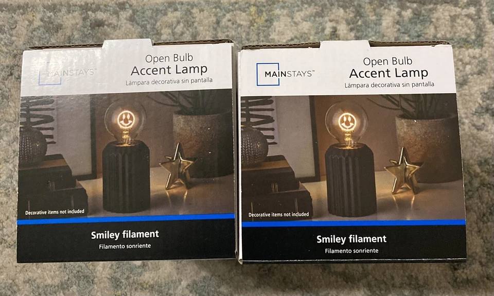 Lot 2  Mainstays RV Mancave kids room Smiley face battery Accent Lamps NIB Foto 2 de 4