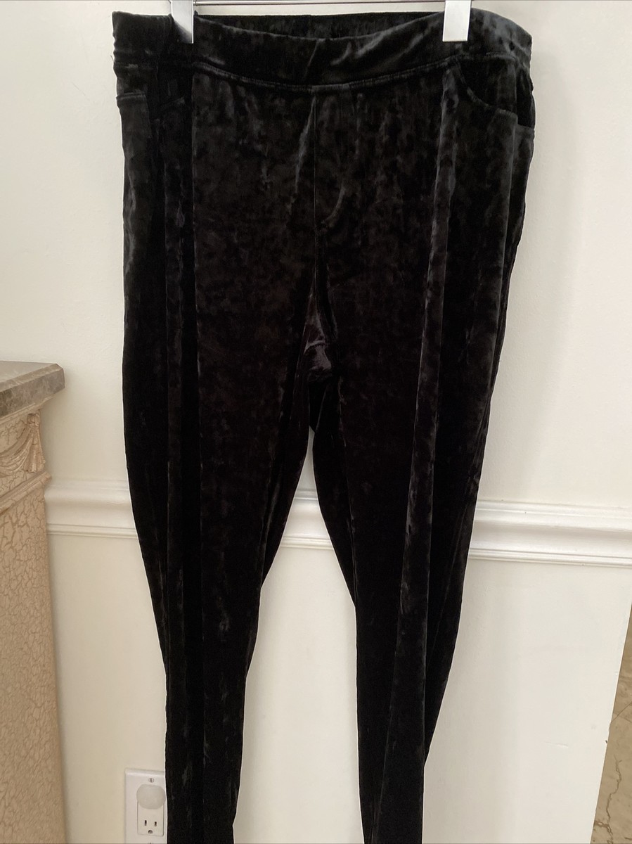 Juicy Couture Velvet Leggings Black Solid Pull On Women's X-Large