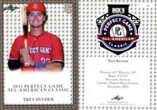 Trey Snyder  1st Ever PRINTED 2023  LEAF PERFECT GAME AAC ROOKIE CARD #58
