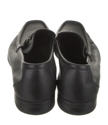 Men's Salvatore Ferragamo Black Pebbled Driving Shoe Loafer Double