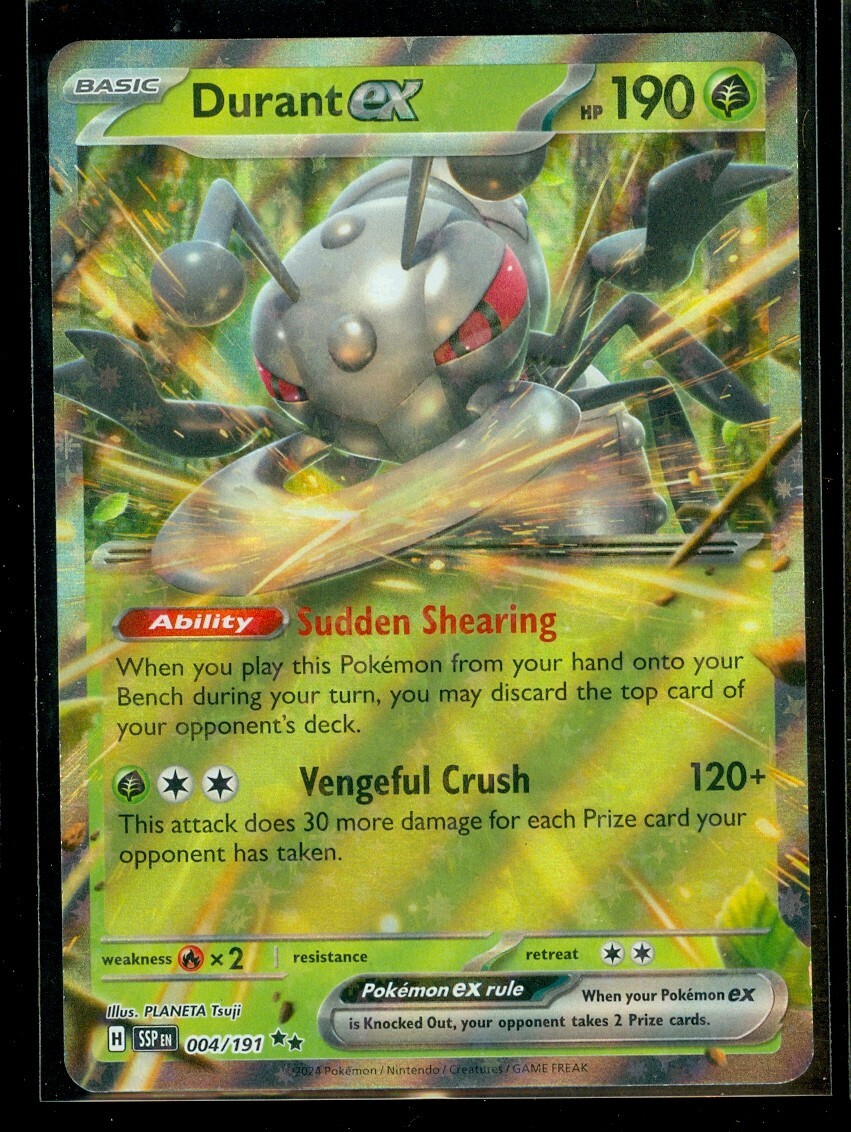 Pokemon DURANT EX 004/191 - Surging Sparks - ULTRA RARE HOLO - MINT