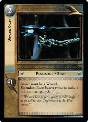 1x  Wizard Staff - 2C29 - Foil Damaged Mines of Moria