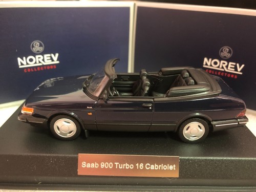 Norev 1/43 Saab 900 Turbo 16 Cabriolet 1992 Dark Blue #267 - Picture 2 of 6