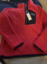 Vineyard Vines Boys Sherpa 1/4 Zip Pullover Red Size Medium 12-14 Fleece