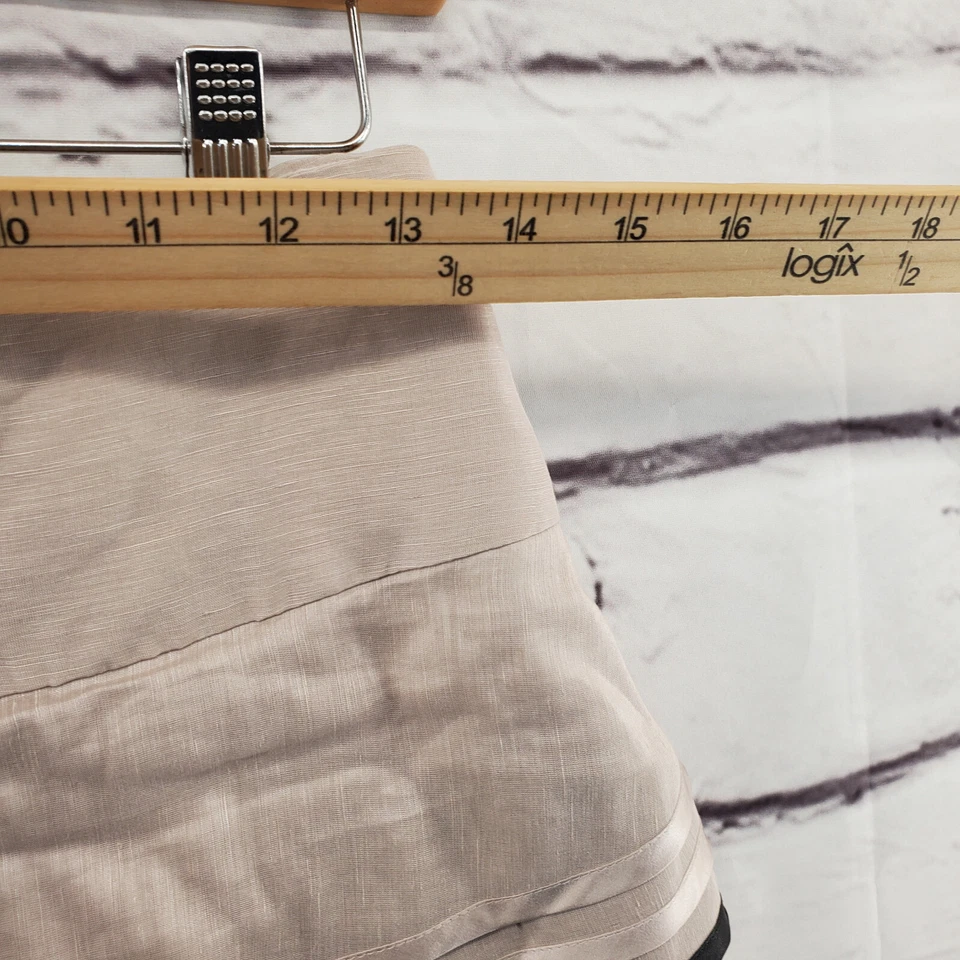 Falda REISS para mujer 4 niveles cremallera trasera seda mezcla lino hasta la rodilla beige negra Foto 3 de 4