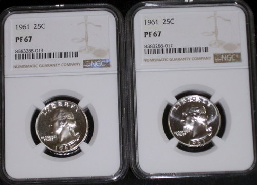1961 NGC PF67 Washington Quarter BLAST WHITE)
