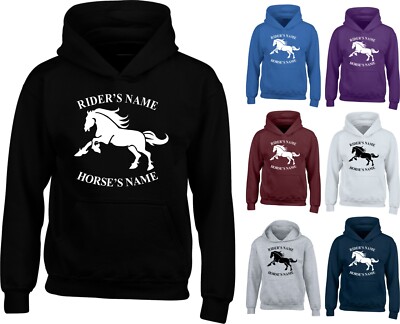 PERSONALISIERTES PFERD KAPUZENPULLOVER REITERDRESSUR RITTERSPRUNGPONY WEIHNACHTEN GESCHENK TOP
