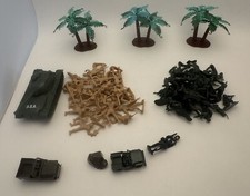 Vintage Lot of 68 Pc Of Military Army Men Figures Tank Pretend Play Toy Soldier