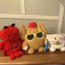 Bum Bumz Friends plush Lobster Turkey Coffee Cup 3 Pack Bundle NWT FAST SHIPPING