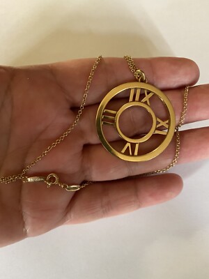 Tiffany & Co. ATLAS 18k Yellow Gold Large Roman Numeral Round