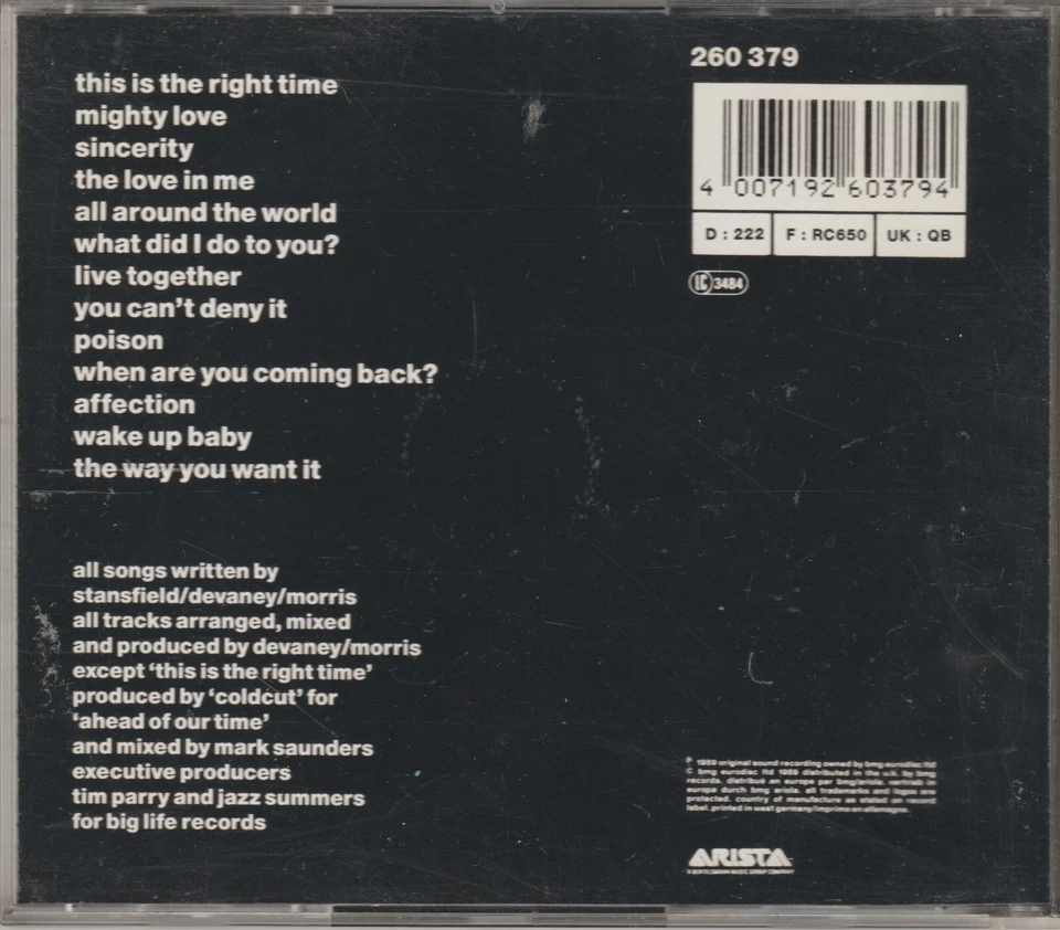 CD Lisa Stansfield - Affection (1989) 13 Track Album - Bild 2 von 3