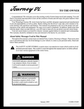 Winnebago Journey DL 2003 Itasca Motor Home Owners Manual User Guide Coil Bound